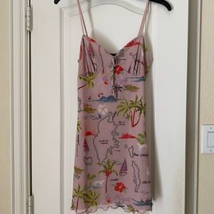 Mini island print dress